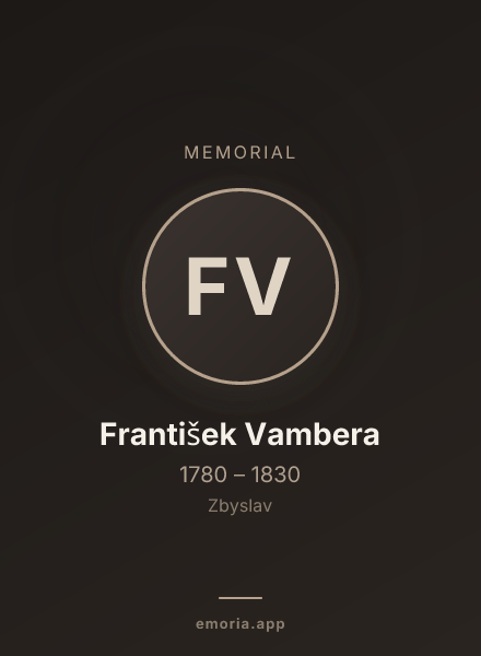Memorial portrait of František Vambera
