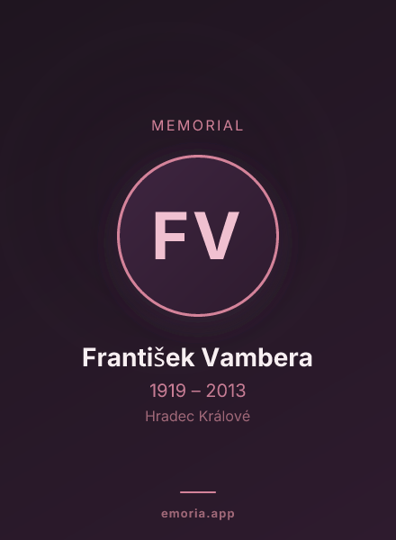 Memorial portrait of František Vambera