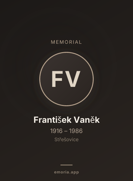 Memorial portrait of František Vaněk