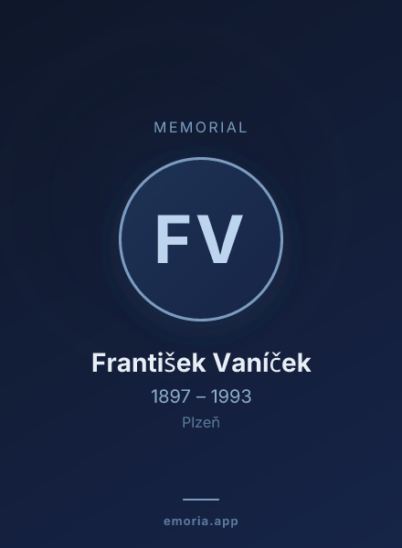 Memorial portrait of František Vaníček