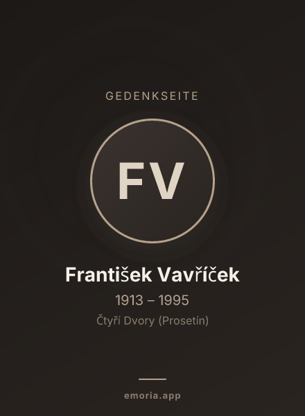 Gedenkportrait von František Vavříček