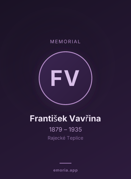 Memorial portrait of František Vavřina