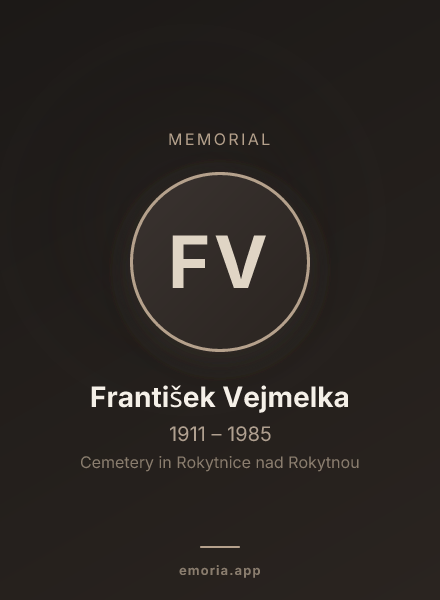 Memorial portrait of František Vejmelka
