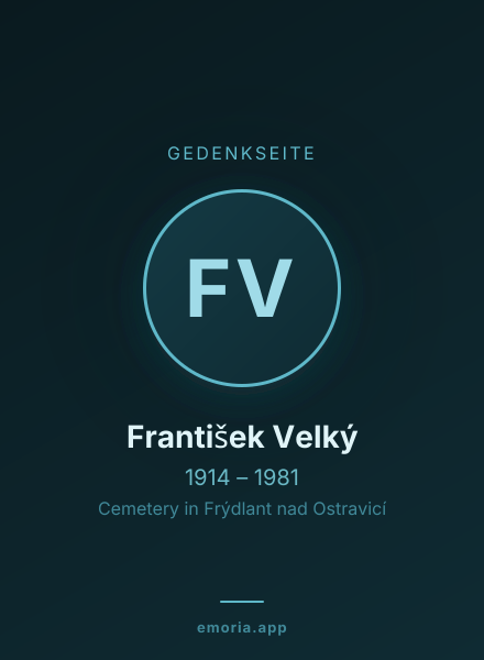 Gedenkportrait von František Velký