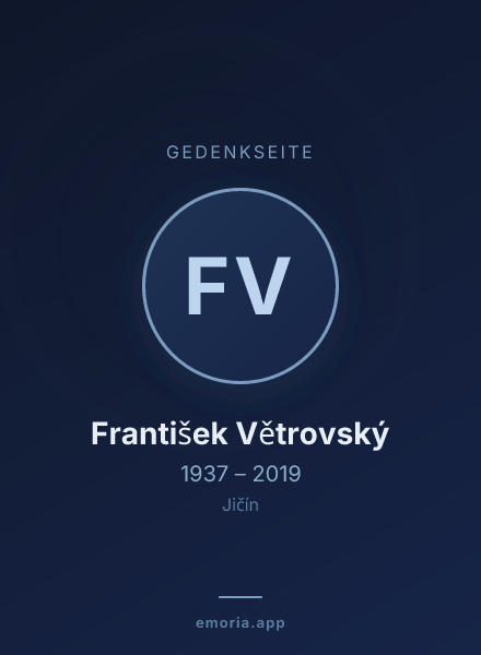 Gedenkportrait von František Větrovský