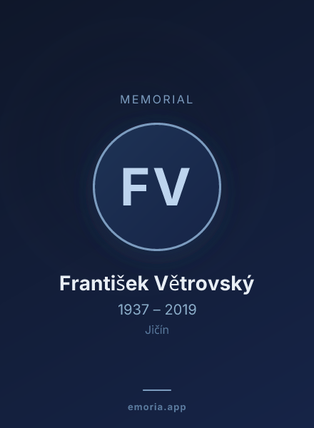 Memorial portrait of František Větrovský