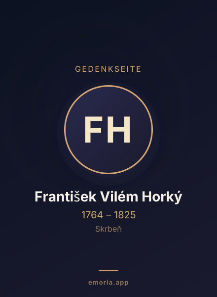 Gedenkportrait von František Vilém Horký