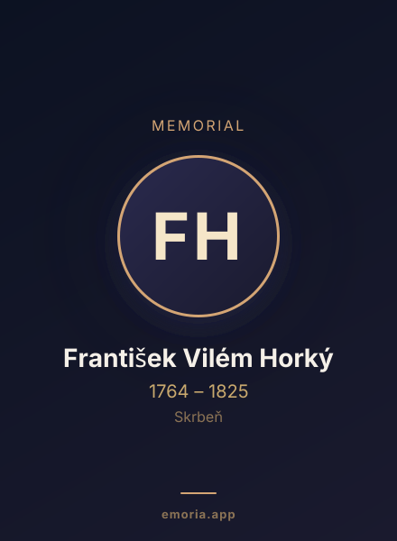 Memorial portrait of František Vilém Horký