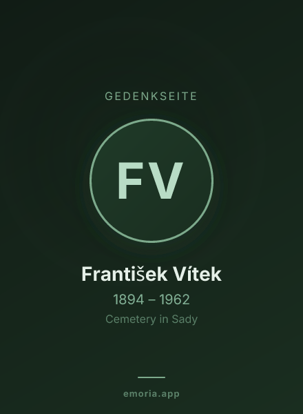 Gedenkportrait von František Vítek
