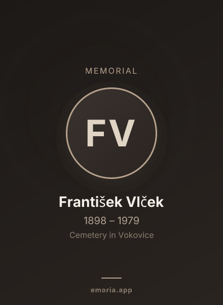 Memorial portrait of František Vlček
