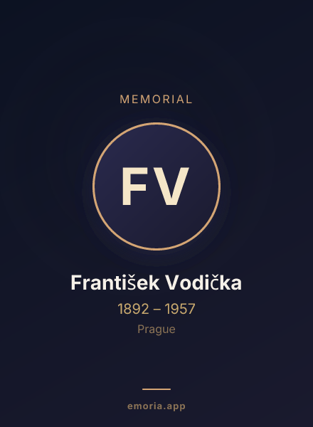 Memorial portrait of František Vodička