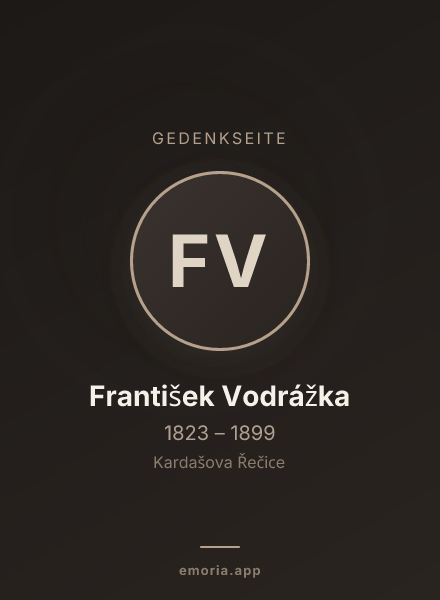 Gedenkportrait von František Vodrážka