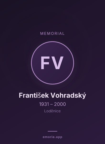 Memorial portrait of František Vohradský