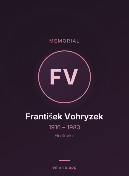 Memorial portrait of František Vohryzek