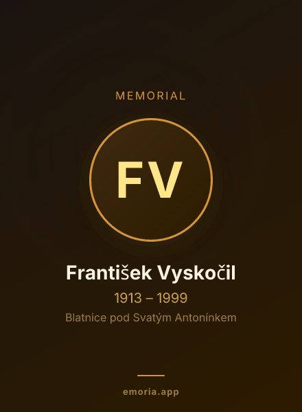 Memorial portrait of František Vyskočil