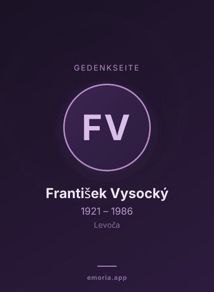 Gedenkportrait von František Vysocký
