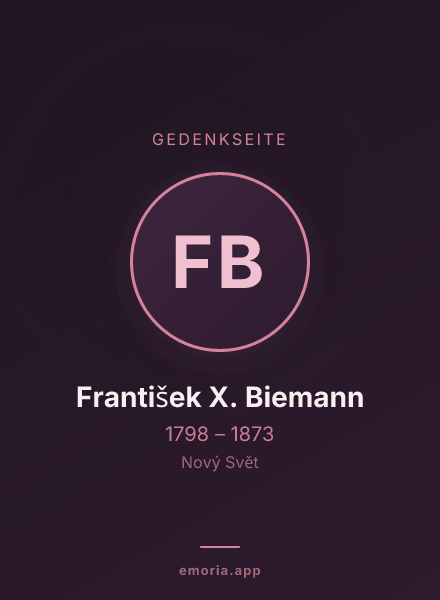 Gedenkportrait von František X. Biemann