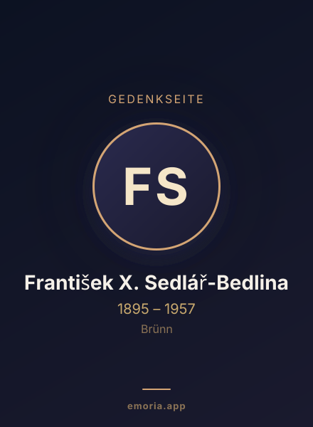 Gedenkportrait von František X. Sedlář-Bedlina