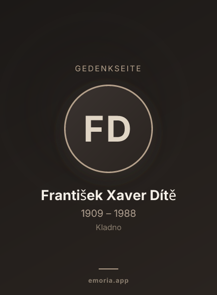 Gedenkportrait von František Xaver Dítě