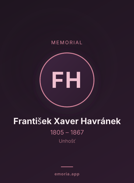 Memorial portrait of František Xaver Havránek