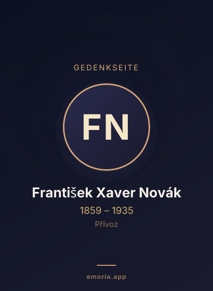 Gedenkportrait von František Xaver Novák