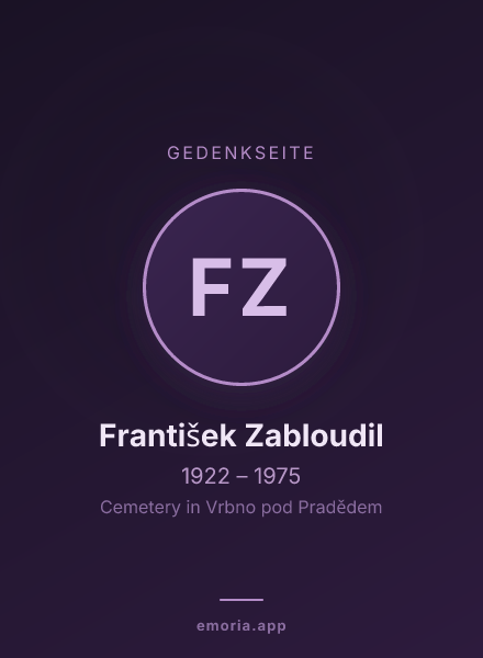 Gedenkportrait von František Zabloudil