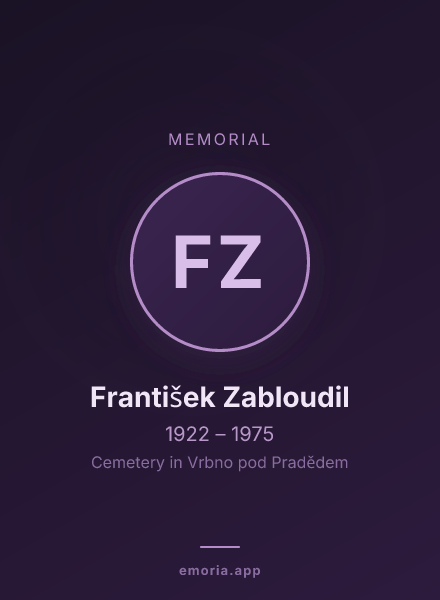 Memorial portrait of František Zabloudil