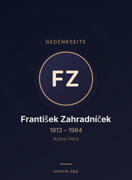 Gedenkportrait von František Zahradníček