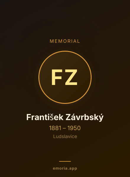 Memorial portrait of František Závrbský
