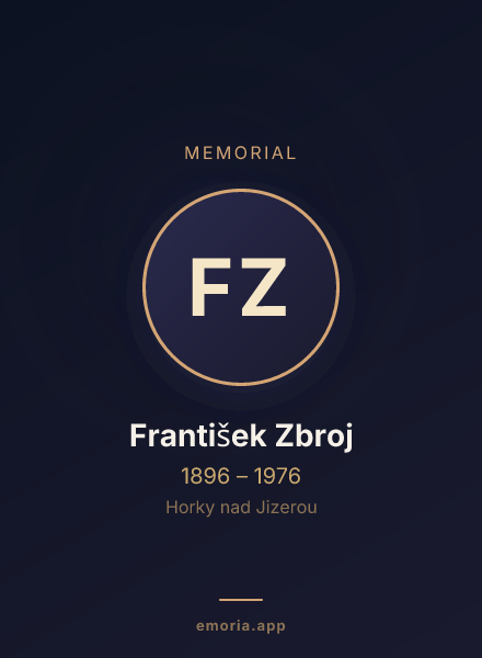 Memorial portrait of František Zbroj