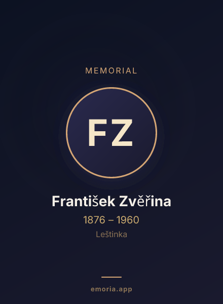 Memorial portrait of František Zvěřina