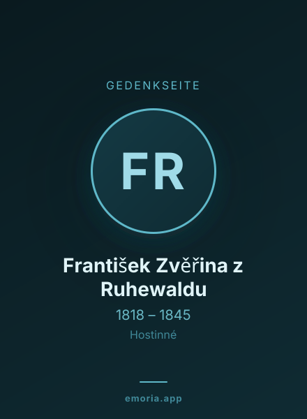 Gedenkportrait von František Zvěřina z Ruhewaldu