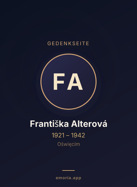 Gedenkportrait von Františka Alterová