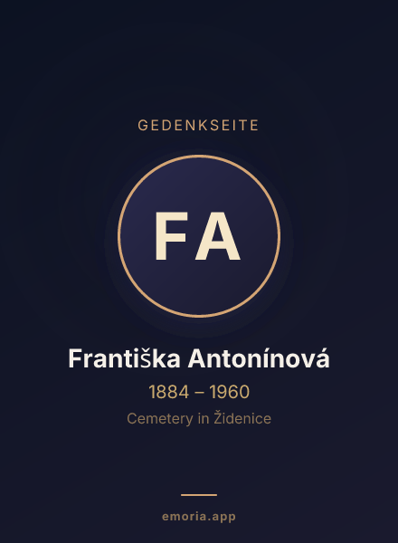 Gedenkportrait von Františka Antonínová
