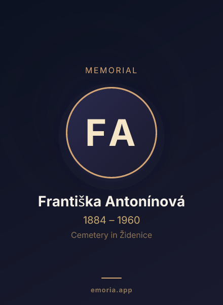 Memorial portrait of Františka Antonínová