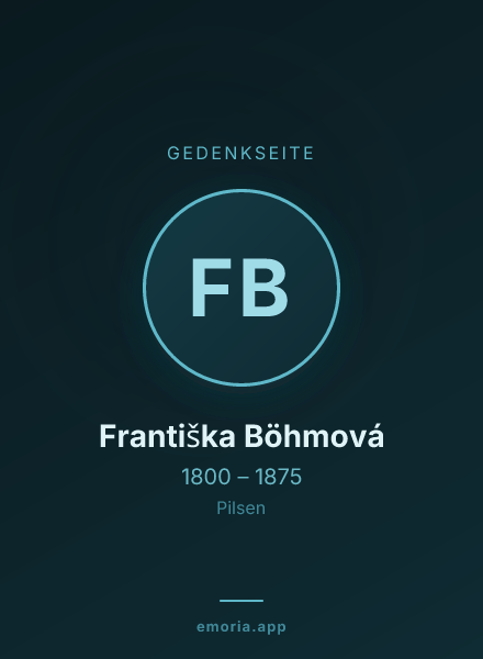 Gedenkportrait von Františka Böhmová