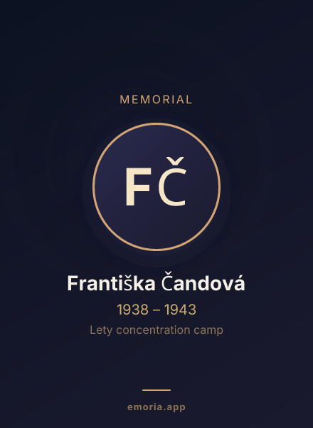 Memorial portrait of Františka Čandová