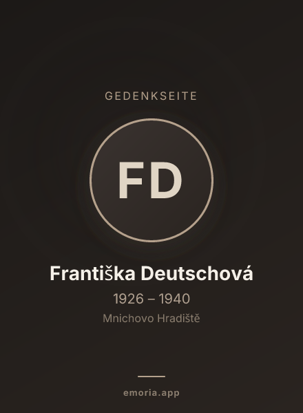 Gedenkportrait von Františka Deutschová