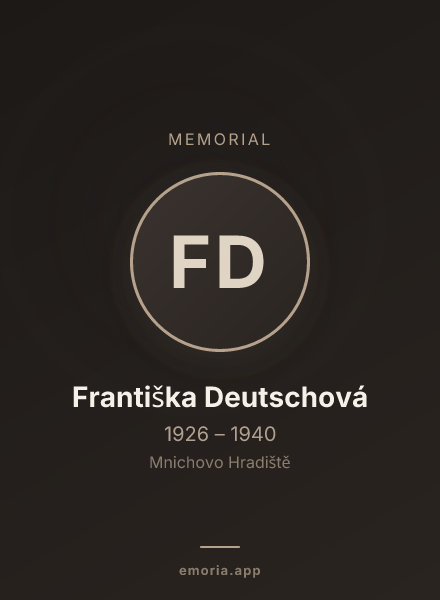 Memorial portrait of Františka Deutschová