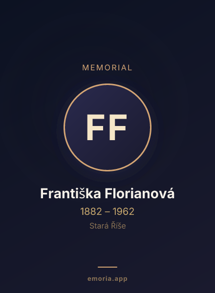 Memorial portrait of Františka Florianová