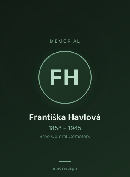 Memorial portrait of Františka Havlová