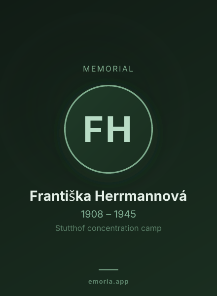 Memorial portrait of Františka Herrmannová