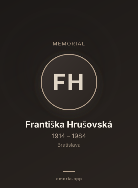 Memorial portrait of Františka Hrušovská