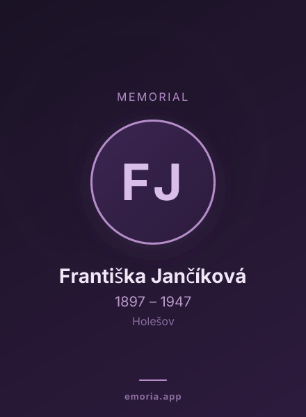Memorial portrait of Františka Jančíková