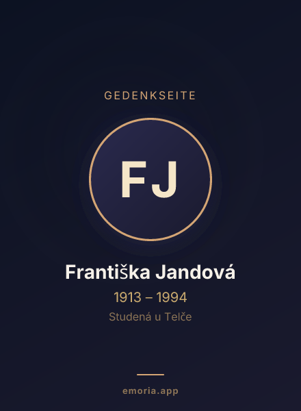 Gedenkportrait von Františka Jandová