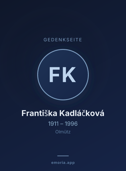 Gedenkportrait von Františka Kadláčková