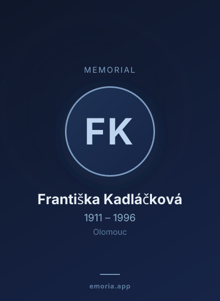 Memorial portrait of Františka Kadláčková