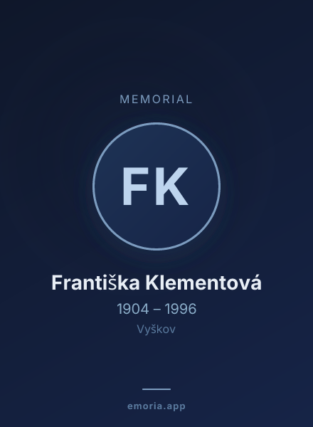 Memorial portrait of Františka Klementová