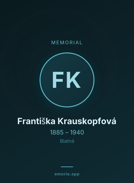 Memorial portrait of Františka Krauskopfová