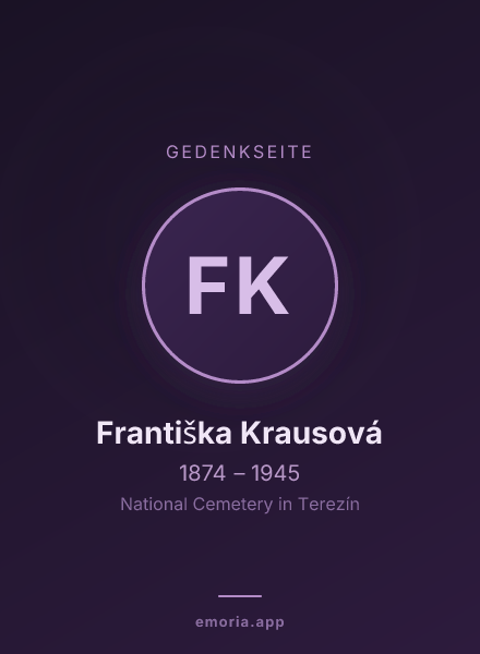 Gedenkportrait von Františka Krausová